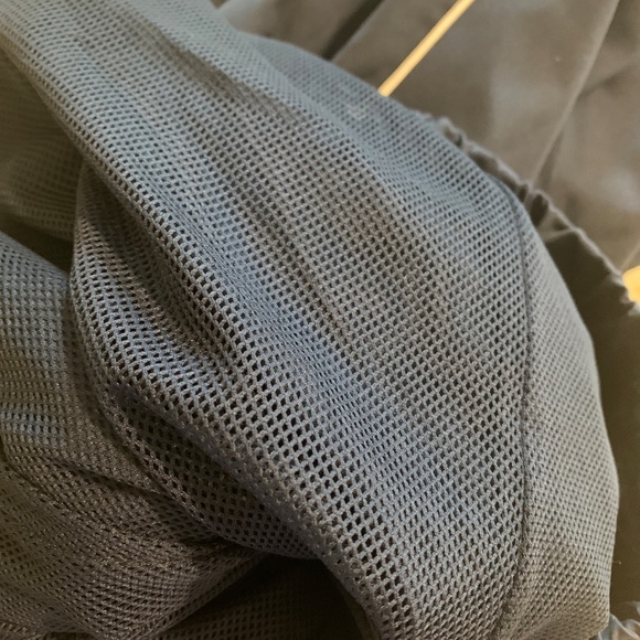 Track pants with white piping, slick material - Picture 2 of 7